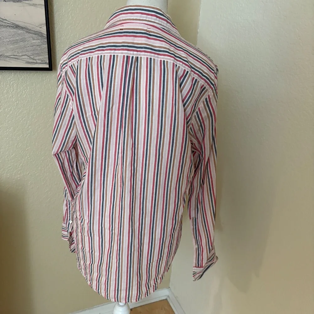 XIRENA Beau Striped Button Down‎ Blouse Shirt Cotton Top Size XS